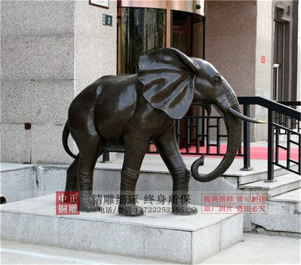 大型廣場(chǎng)銅大象雕塑