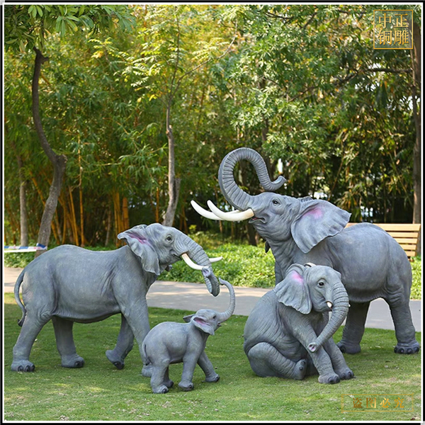 園林景觀銅大象動物雕塑